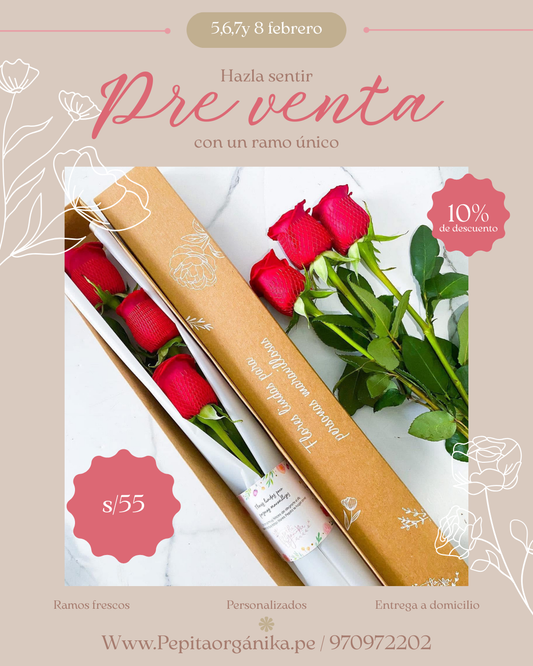 Caja de 3 rosas