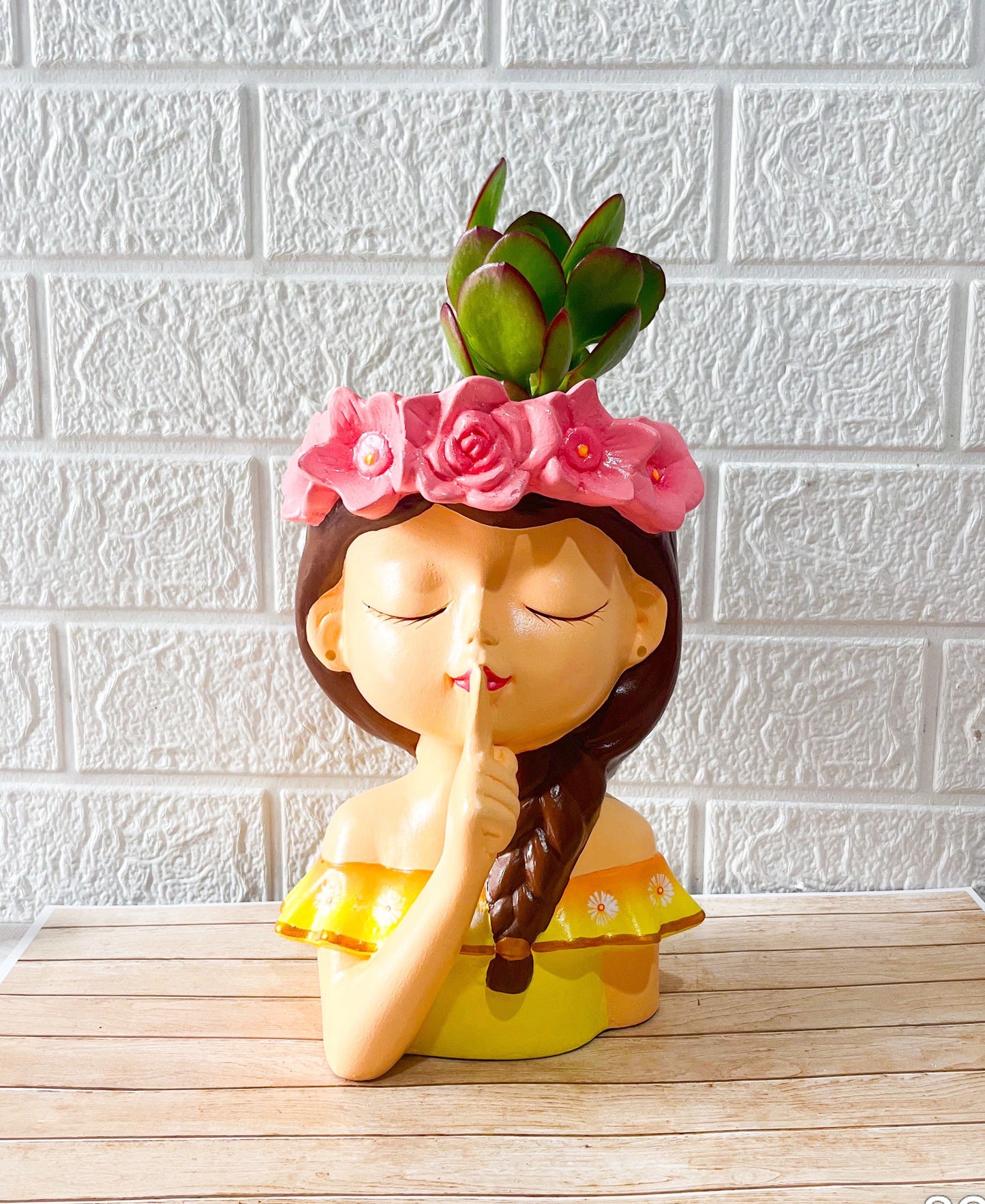 Maceta soñadora grande amarilla