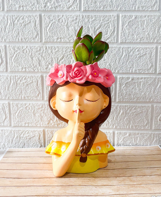 Maceta soñadora grande amarilla