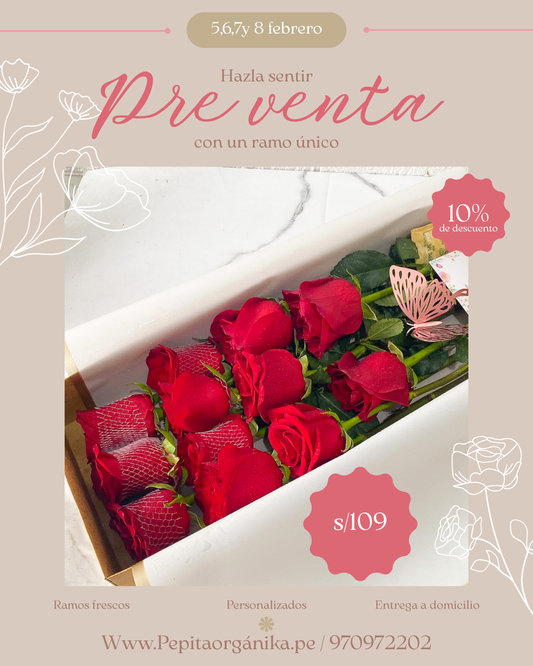 Caja de 12 rosas
