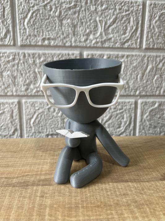 Maceta lector + suculenta