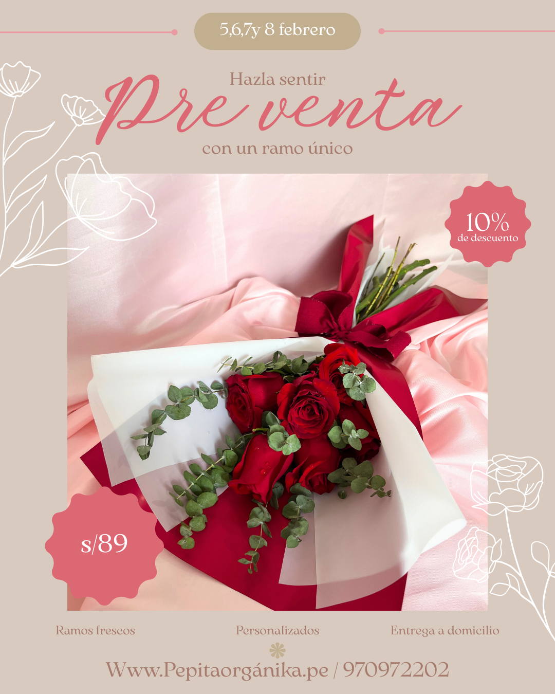 Ramo de 6 rosas