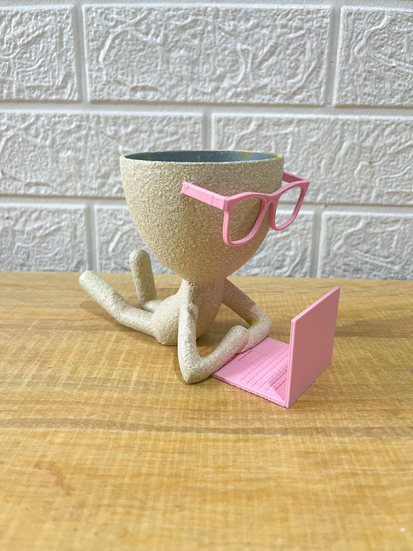 Maceta 3D Roberta + laptop